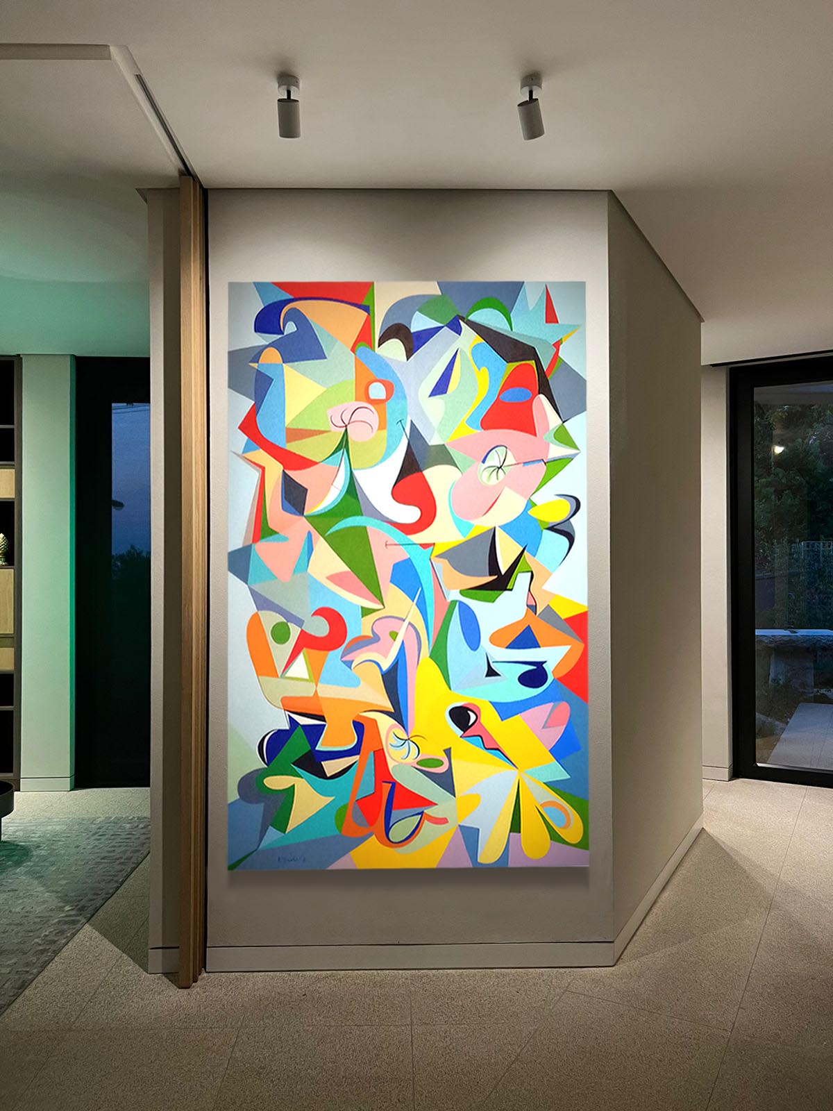 installation view of a sold work in its new home